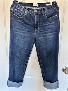 Angels Everflex Reed Cuff Straight capri Jeans in Blue Waist 8/29